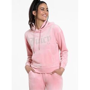 Juicy couture baby pink velour hoodie
